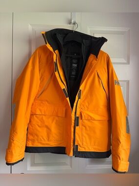 2:1 Helly Hansen Orange Ski Jacket with grey liner jacket.